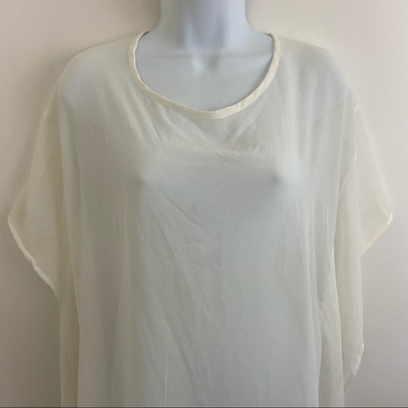 Xhilaration White Pom Pom Trim Swim Coverup Sz M - Picture 2 of 12